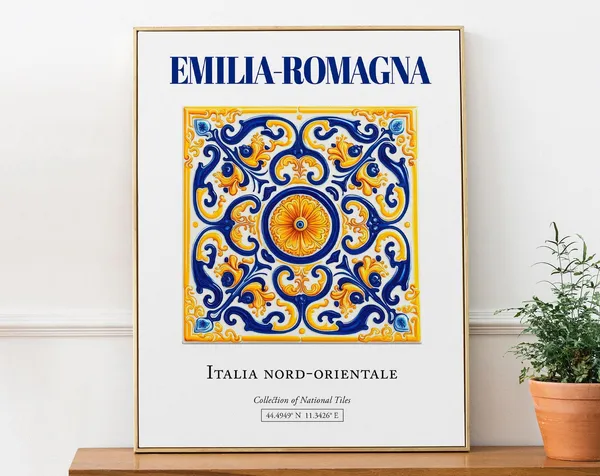 Emilia-Romagna Traditional Maiolica Tile Art Print