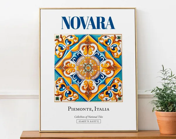 Novara Piemonte Italy Folk Maiolica Tile Art Print