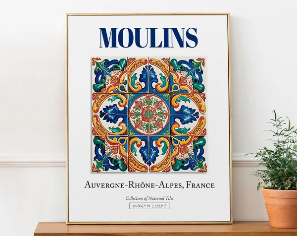 Moulins Auvergne-Rhône-Alpes France Travel Poster