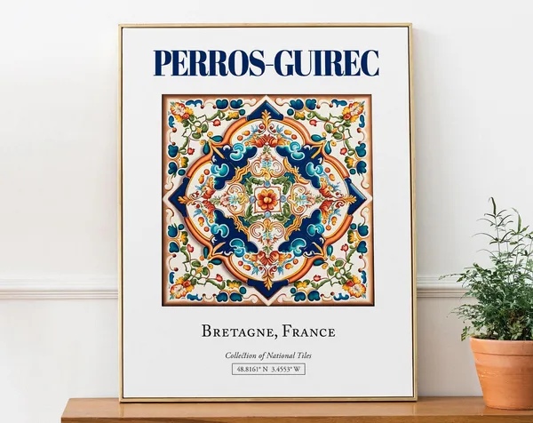 Perros-Guirec, Bretagne France Travel Poster