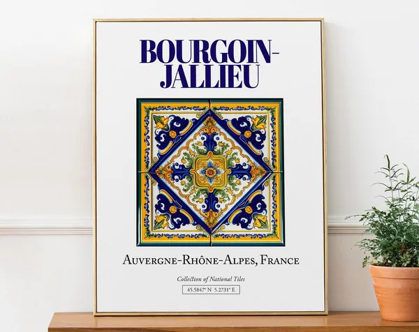 Bourgoinjallieu France Minimalist Travel Poster