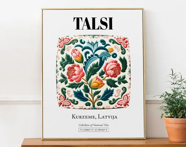 Talsi Kurzeme Latvia Traditional Tile Pattern Art Print