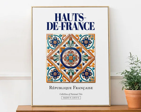 Hauts-de-France France Traditional Tile Art Print