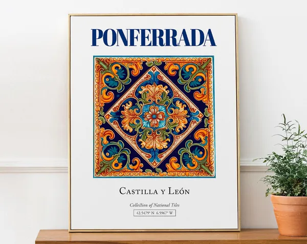 Ponferrada Castilla Y Len Minimalist Travel Poster