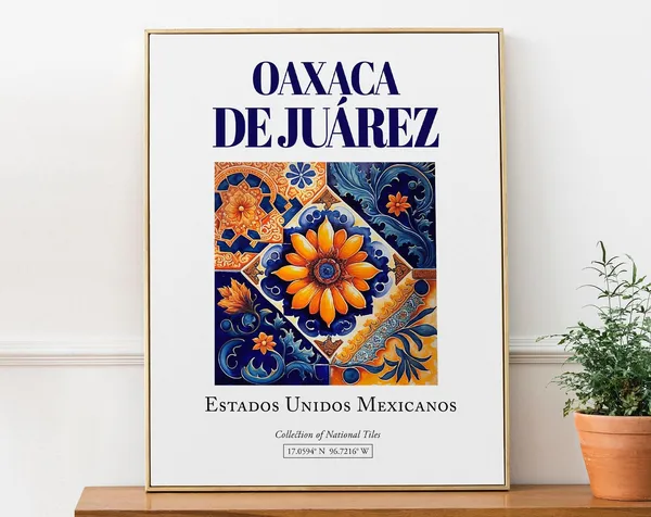 Oaxaca De Juarez Mexico Traditional Tile Art Print