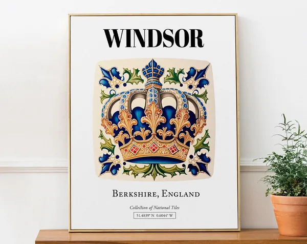 Windsor Berkshire England Traditional Tile Pattern Art Print