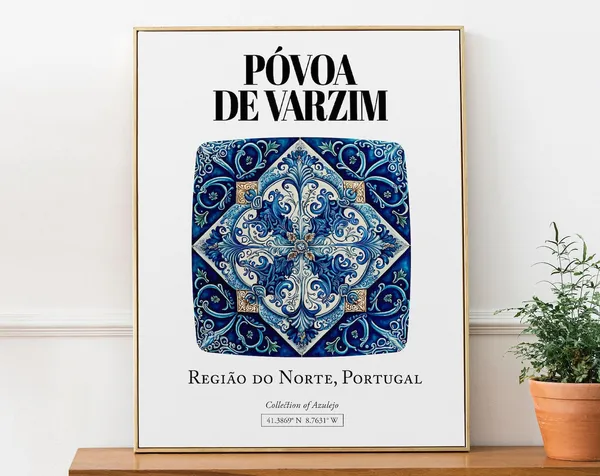 Pvoa De Varzim Portugal Traditional Tile Pattern Art Print
