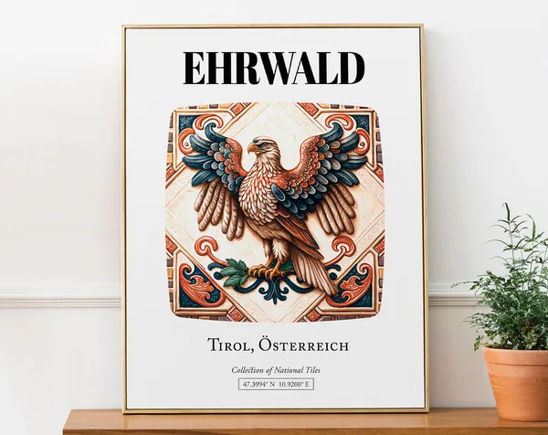 Ehrwald Tirol Austria Traditional Tile Pattern Art Print