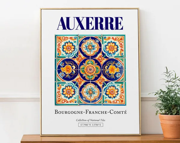 Auxerre Bourgognefranchecomt France Travel Poster