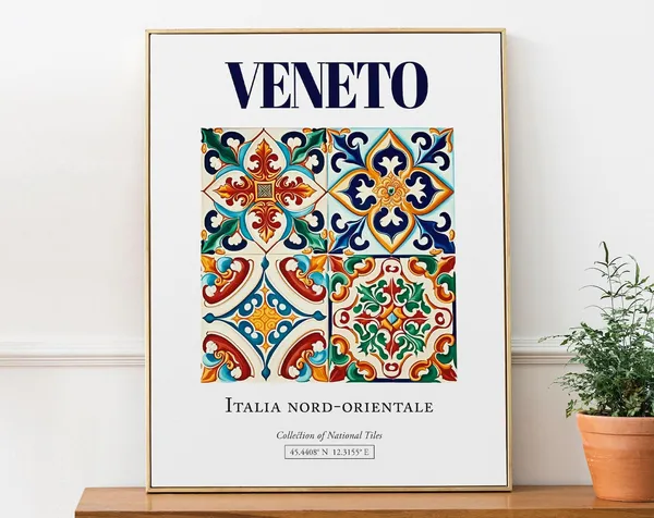 Veneto Italia Nordorientale Minimalist Travel Poster