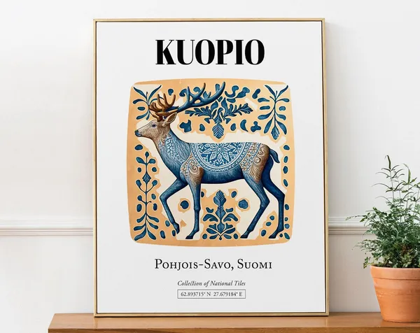 Kuopio Pohjoissavo Finland Traditional Tile Pattern Poster