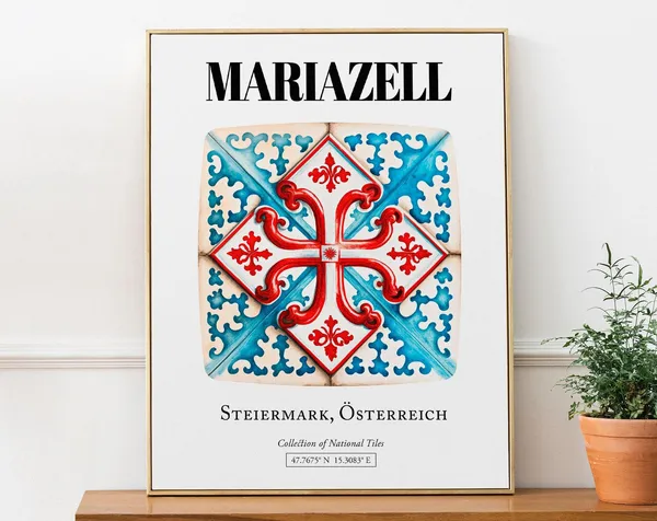 Mariazell Steiermark Austria Travel Poster, Tile Pattern