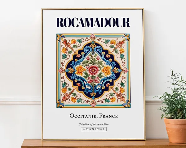 Rocamadour Occitanie France Minimalist Travel Poster
