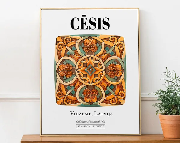 Csis Vidzeme Latvia Traditional Tile Pattern Poster