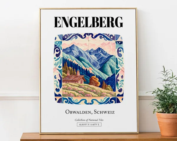 Engelberg Obwalden Schweiz Tile Pattern Art Print