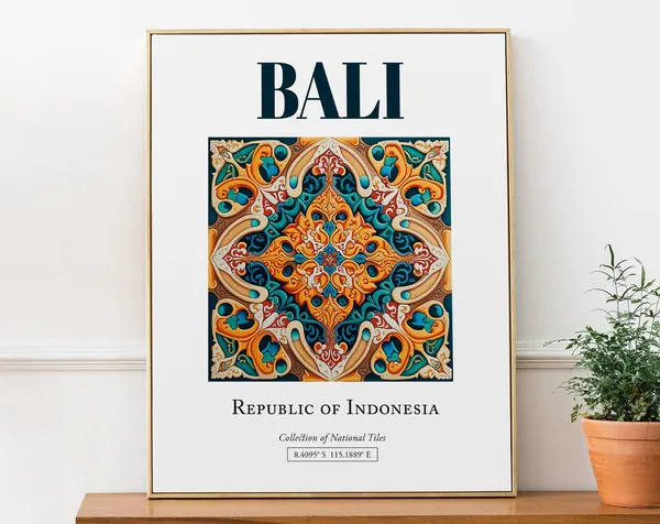 Bali Indonesia Traditional Tile Art Print