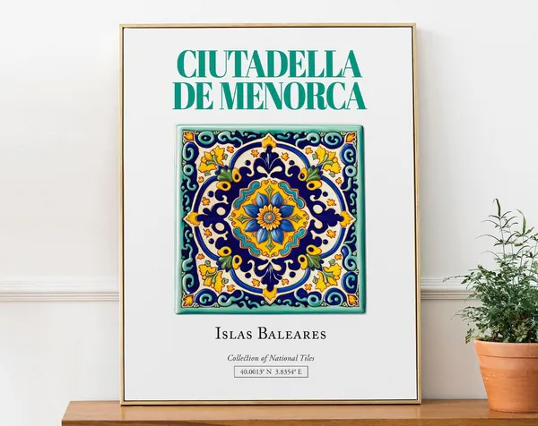 Ciutadella De Menorca, Spain Travel Poster Art Print