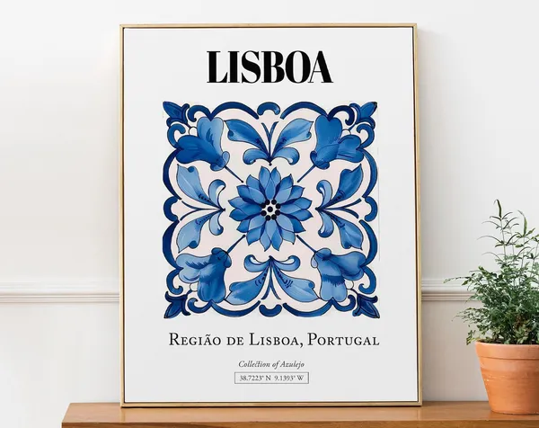 Lisboa Regio De Portugal Traditional Tile Travel Poster