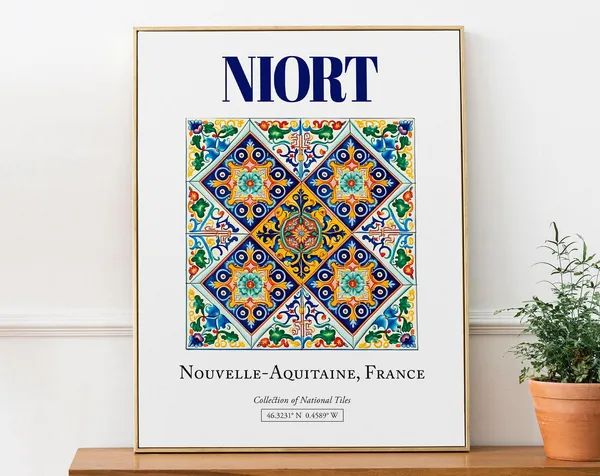 Niort Nouvelle-Aquitaine France Traditional Tile Art Print