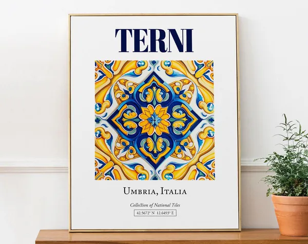 Terni Umbria Italy Folk Maiolica Tile Art Print