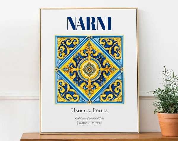 Narni Umbria Italy Folk Maiolica Tile Art Print
