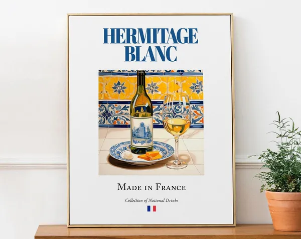 Hermitage Blanc On Maiolica Tile Kitchen Bar Art Print
