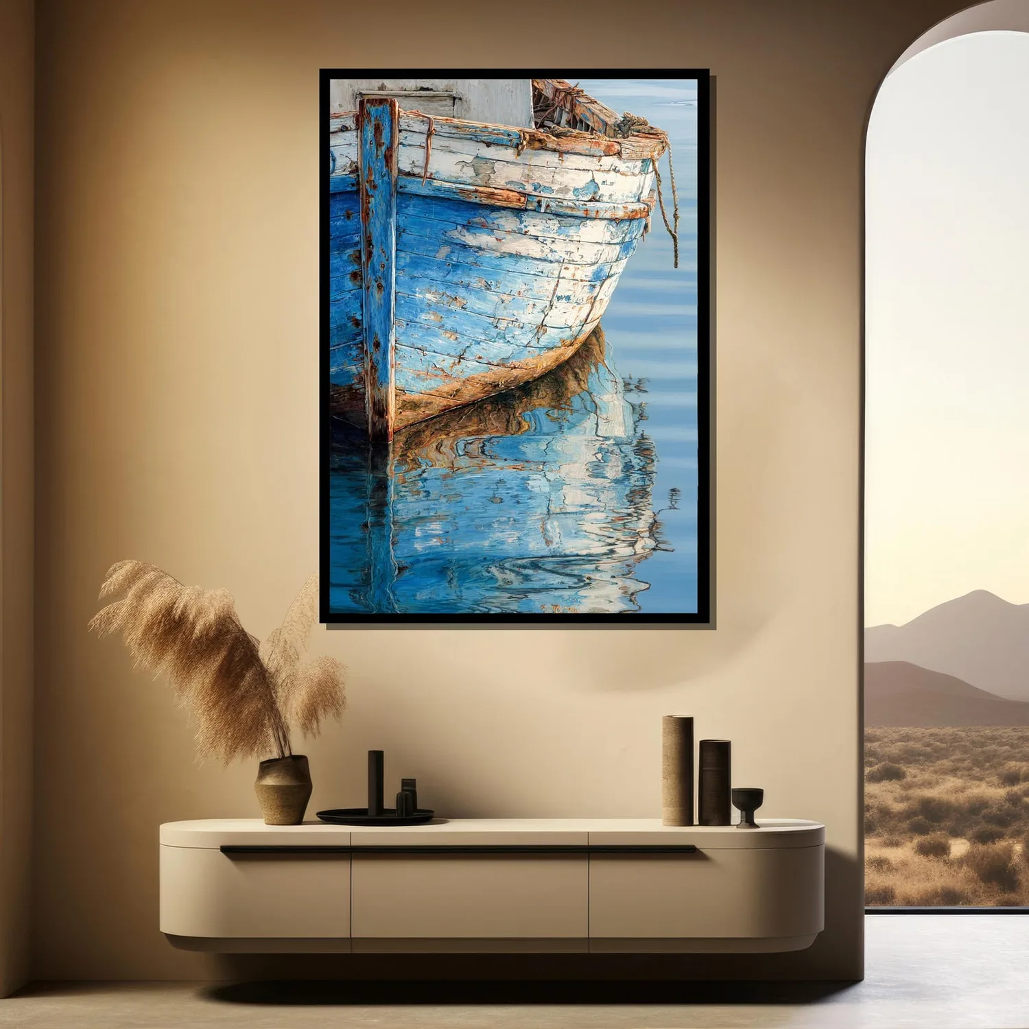 Weathered Coastal Boat Hull Boho Nautical Art Print - Image 3