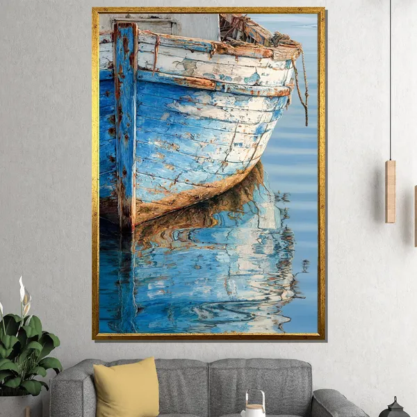Weathered Coastal Boat Hull Boho Nautical Art Print
