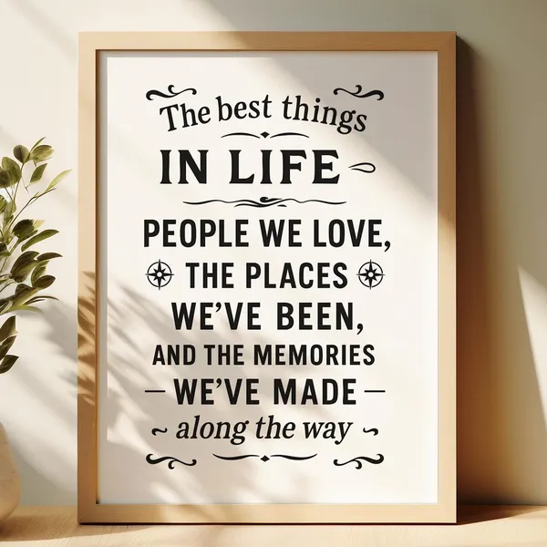 Life Best Things Quote Poster, Motivational Decor