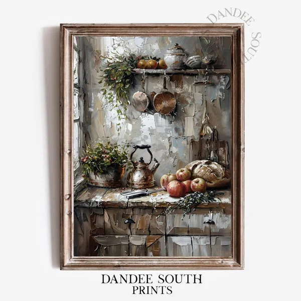 Rustic Fall Kitchen Thanksgiving Wall Art Print