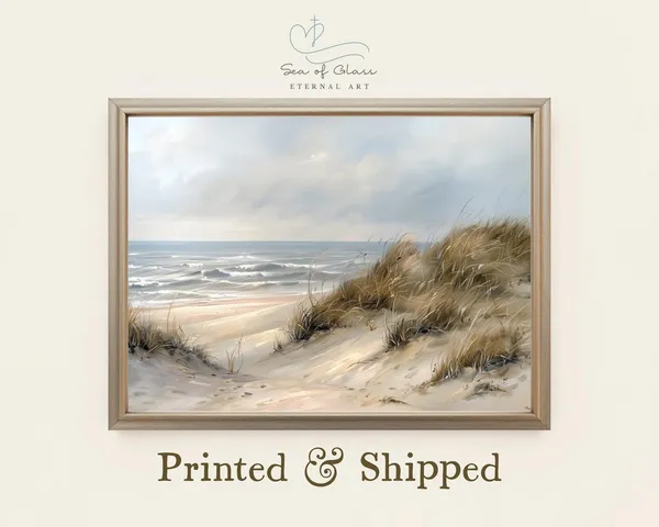 Coastal Beach Dunes Art Print, Neutral Seaside