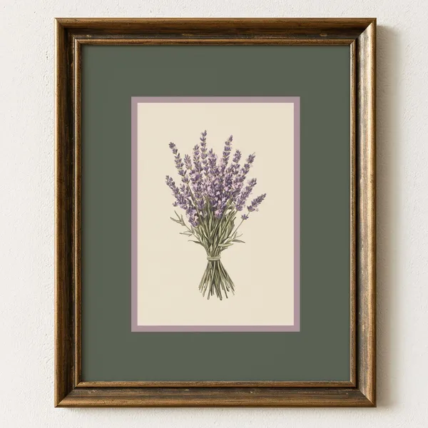 Lavender Bouquet Botanical Print, French Country