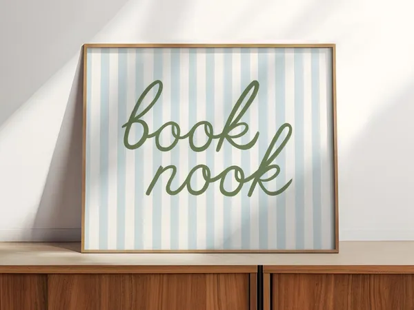 Book Nook Art Print, Bookish Decor for College Apartments