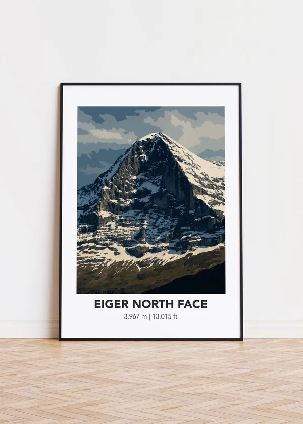 Eiger North Face Mountain Poster Print