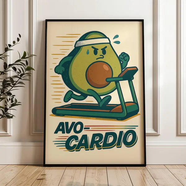 Funny Avocado Avocardio Gym Poster Print