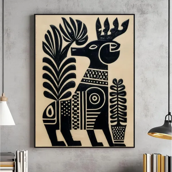 Traditional Mexican Folk Poster, Vintage Culture Art Print