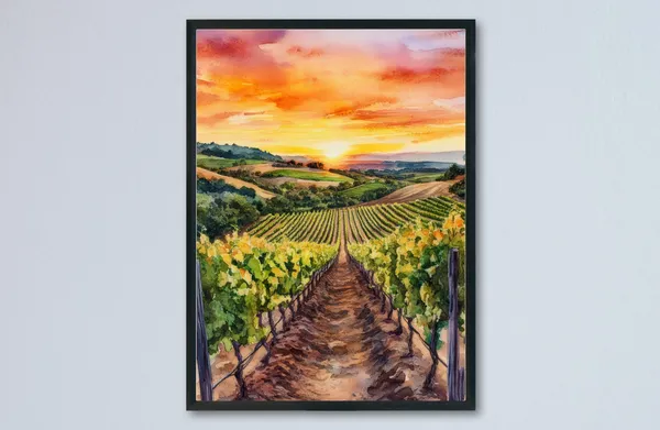 Paso Robles Watercolor Travel Poster Print