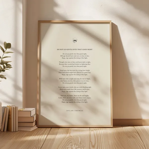 Dylan Thomas Poem Art Print, Do Not Go Gentle