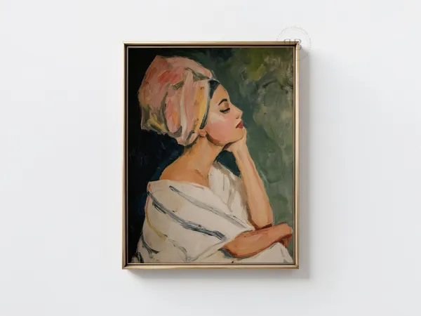 Woman Portrait Impressionist Oil Painting Poster