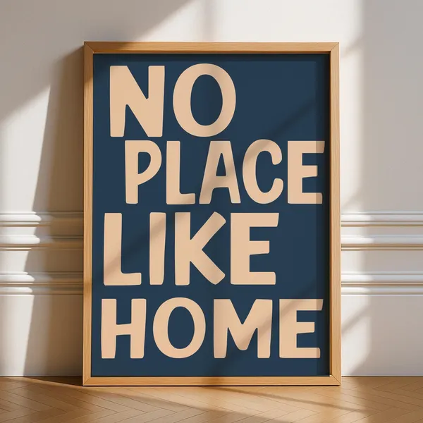No Place Like Home Quote Art Print, Retro Kitchen Decor