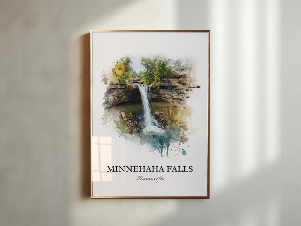 Minnehaha Falls Watercolor Travel Poster, Minneapolis - Image 5
