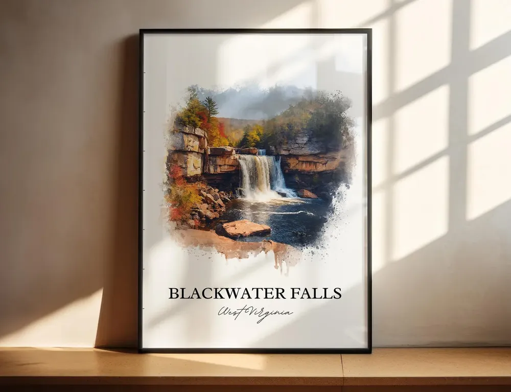 Blackwater Falls West Virginia Travel Poster