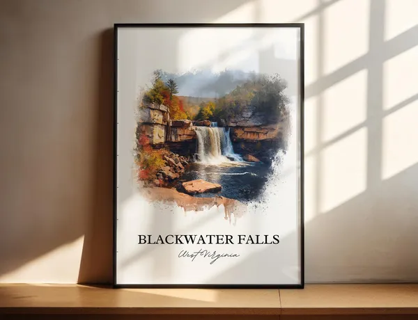 Blackwater Falls West Virginia Travel Poster
