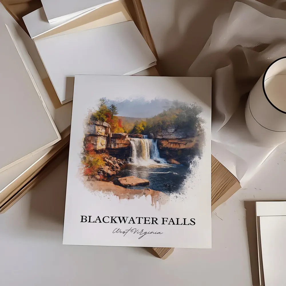 Blackwater Falls West Virginia Travel Poster - Image 4