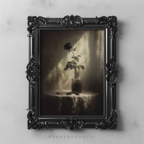 Gothic Floral Art Print, Dark Academia Rose