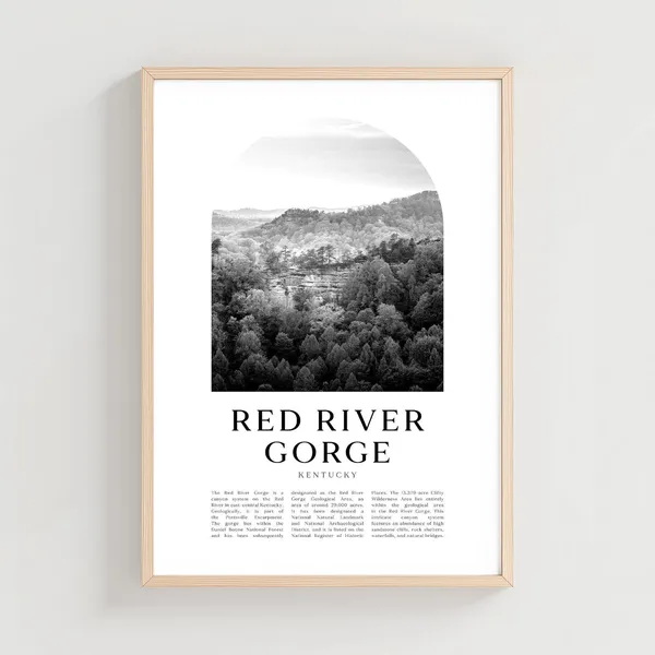 Red River Gorge Travel Poster, Kentucky City Decor