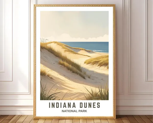 Indiana Dunes National Park Vintage Travel Poster