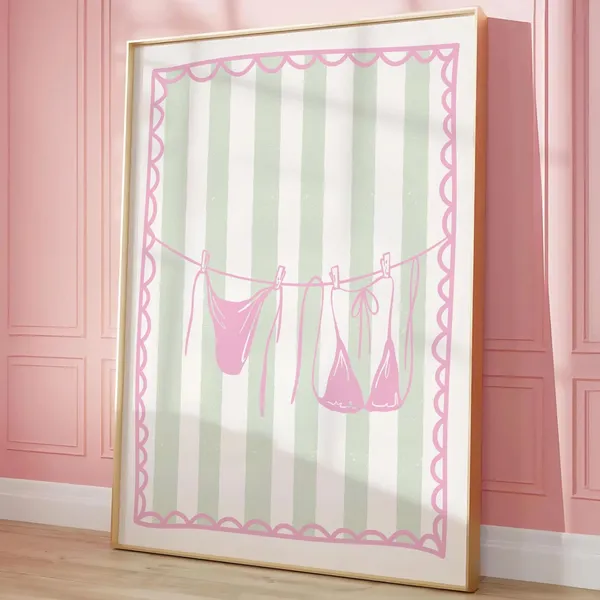 Bikini Print, Coquette Coastal Summer Poster
