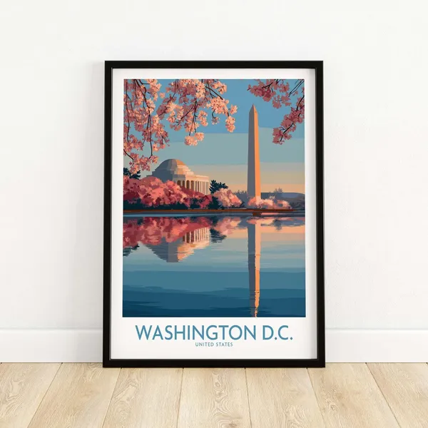Washington DC Cherry Blossom Art Print, Scenic