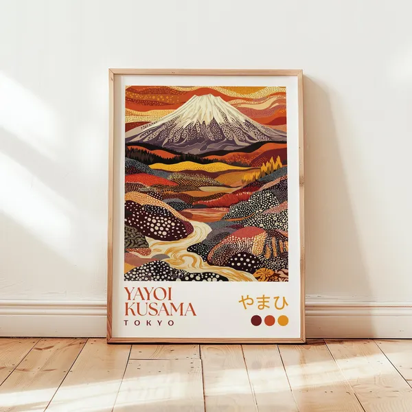 Yayoi Kusama Mount Fuji Art Print, Japanese Landscape